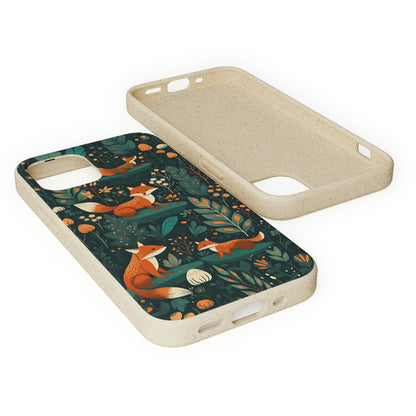 Cottagecore Foxes in a Forest | Biodegradable iPhone Case