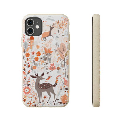 Cottagecore Field with Deer | Biodegradable iPhone Case