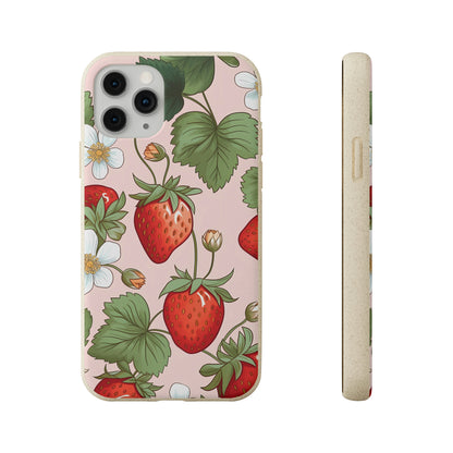 Cottagecore Strawberries | Biodegradable iPhone Case