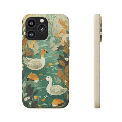 Cottagecore Ducks in a Pond | Biodegradable iPhone Case