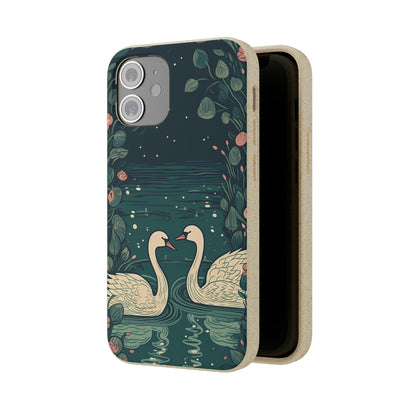 Romantic Swans on a Pond | Biodegradable iPhone Case