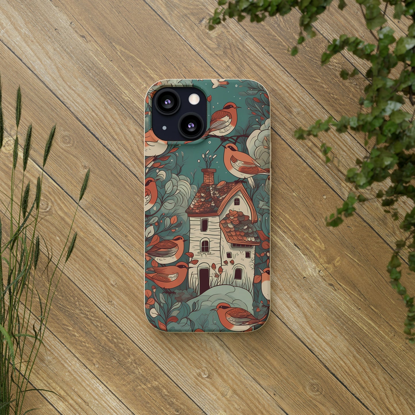 Cottagecore Red-Breasted Robins | Biodegradable iPhone Case