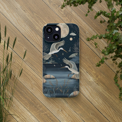 Herons Flying Over a Pond | Biodegradable iPhone Case