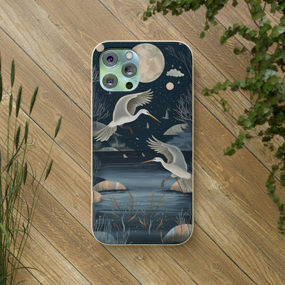 Herons Flying Over a Pond | Biodegradable iPhone Case