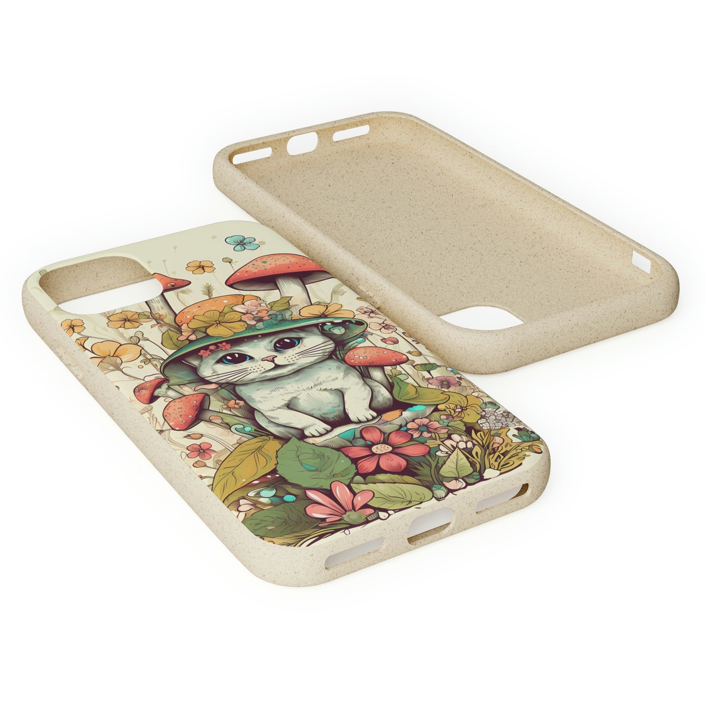 Cottagecore Cat Wearing a Hat | Biodegradable iPhone Case