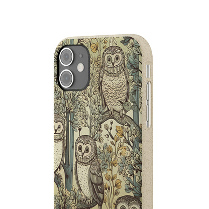 Cottagecore Owls in a Forest | Biodegradable iPhone Case