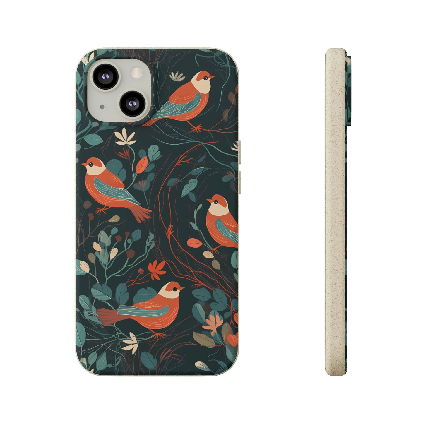 Whimsical Red-Breasted Robins | Biodegradable iPhone Case