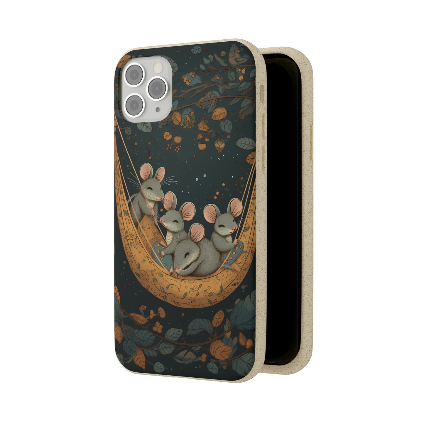 Cottagecore Field Mice in a Hammock | Biodegradable iPhone Case