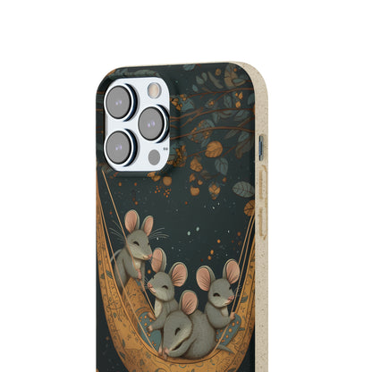 Cottagecore Field Mice in a Hammock | Biodegradable iPhone Case