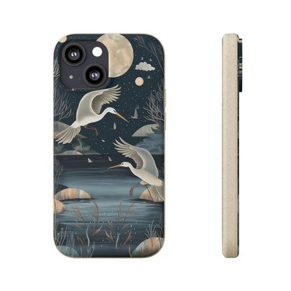 Herons Flying Over a Pond | Biodegradable iPhone Case