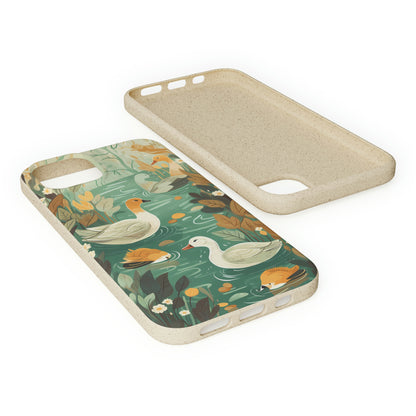 Cottagecore Ducks in a Pond | Biodegradable iPhone Case