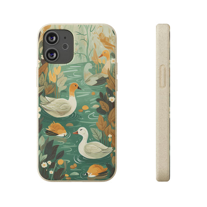 Cottagecore Ducks in a Pond | Biodegradable iPhone Case