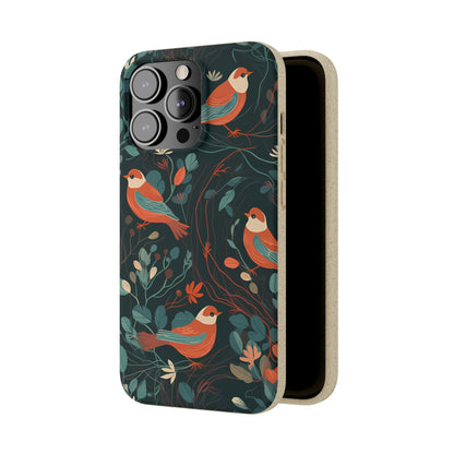 Whimsical Red-Breasted Robins | Biodegradable iPhone Case