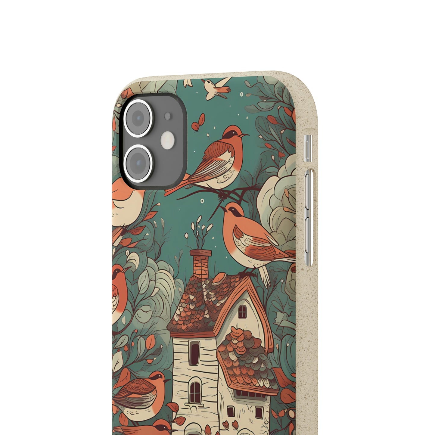 Cottagecore Red-Breasted Robins | Biodegradable iPhone Case