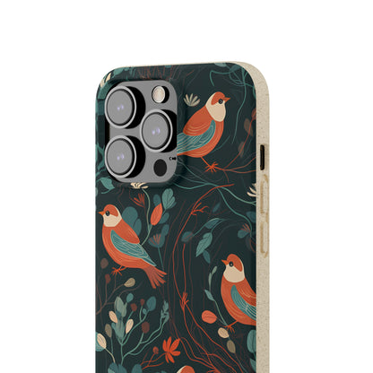 Whimsical Red-Breasted Robins | Biodegradable iPhone Case