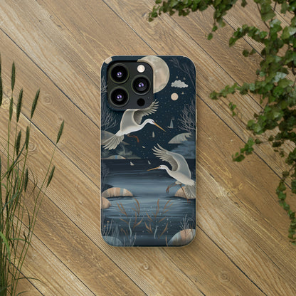 Herons Flying Over a Pond | Biodegradable iPhone Case