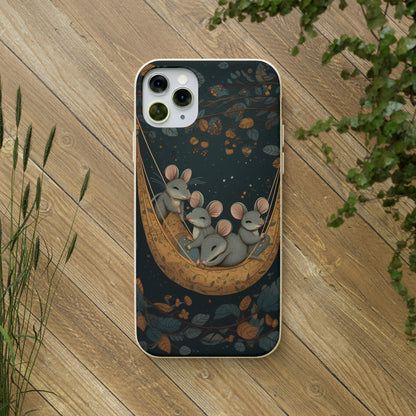 Cottagecore Field Mice in a Hammock | Biodegradable iPhone Case