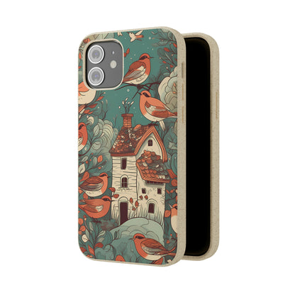 Cottagecore Red-Breasted Robins | Biodegradable iPhone Case