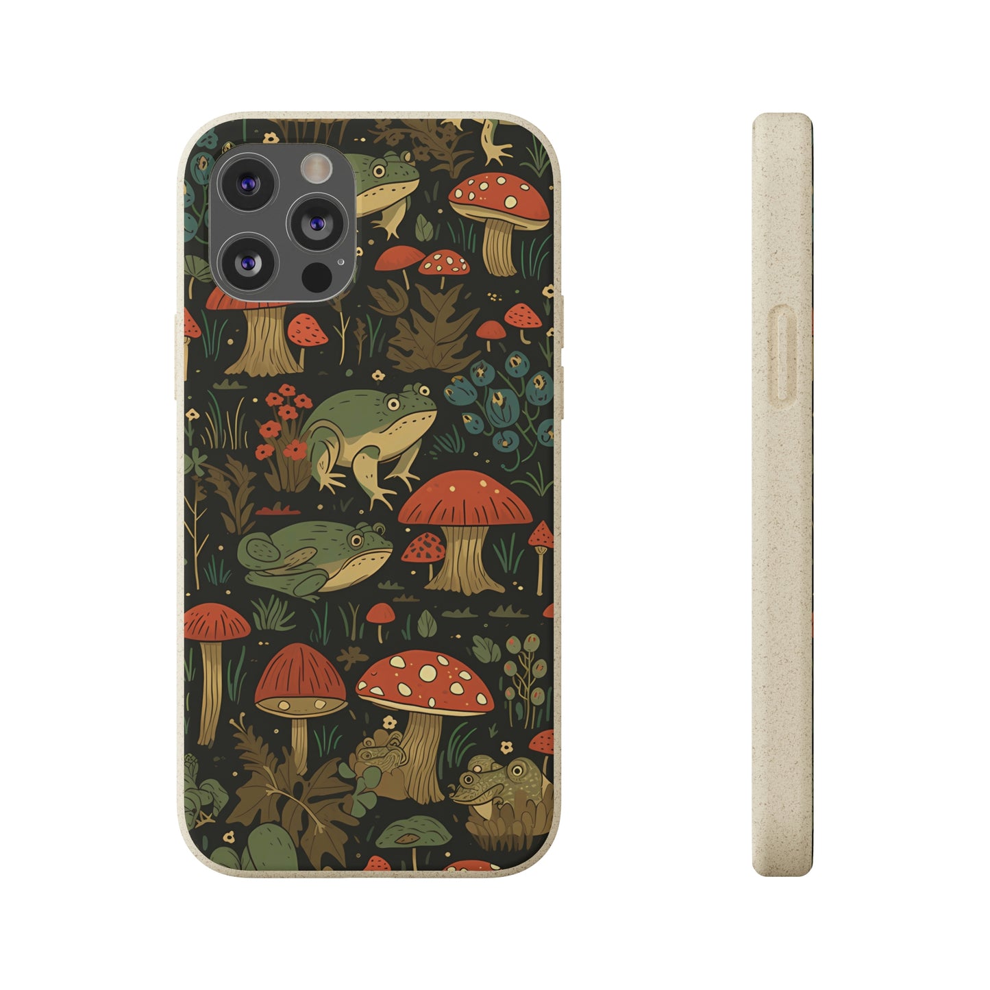 Cottagecore Frogs with Mushrooms | Biodegradable iPhone Case