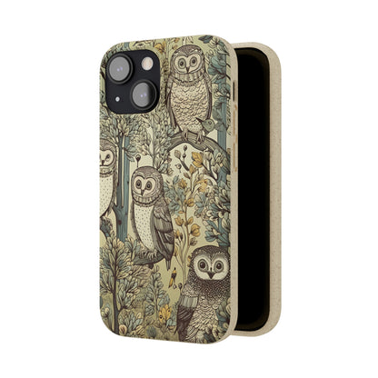 Cottagecore Owls in a Forest | Biodegradable iPhone Case