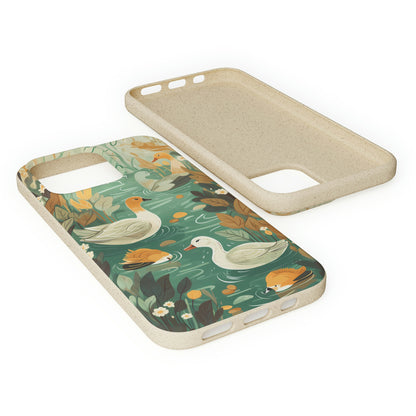 Cottagecore Ducks in a Pond | Biodegradable iPhone Case