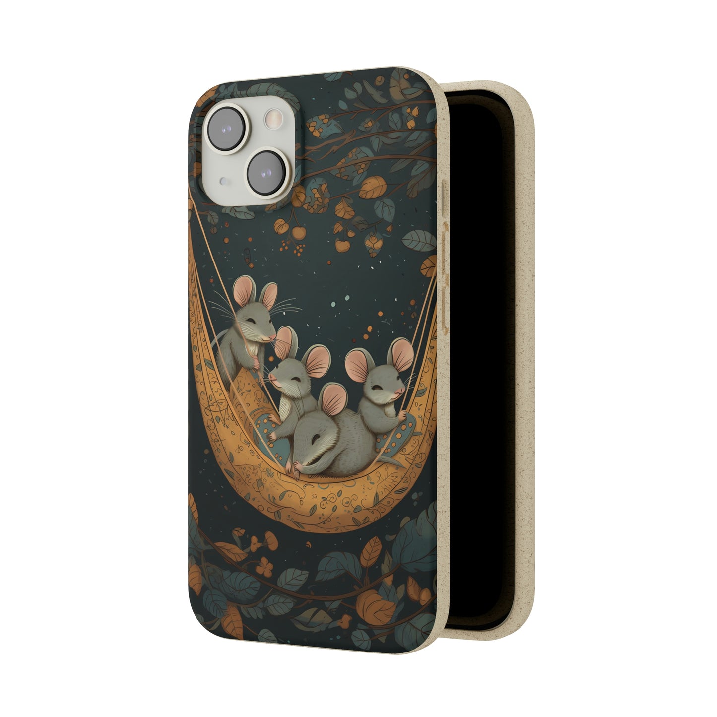 Cottagecore Field Mice in a Hammock | Biodegradable iPhone Case