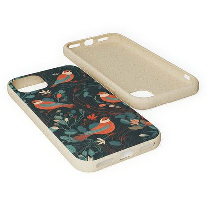 Whimsical Red-Breasted Robins | Biodegradable iPhone Case