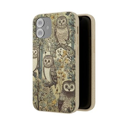 Cottagecore Owls in a Forest | Biodegradable iPhone Case