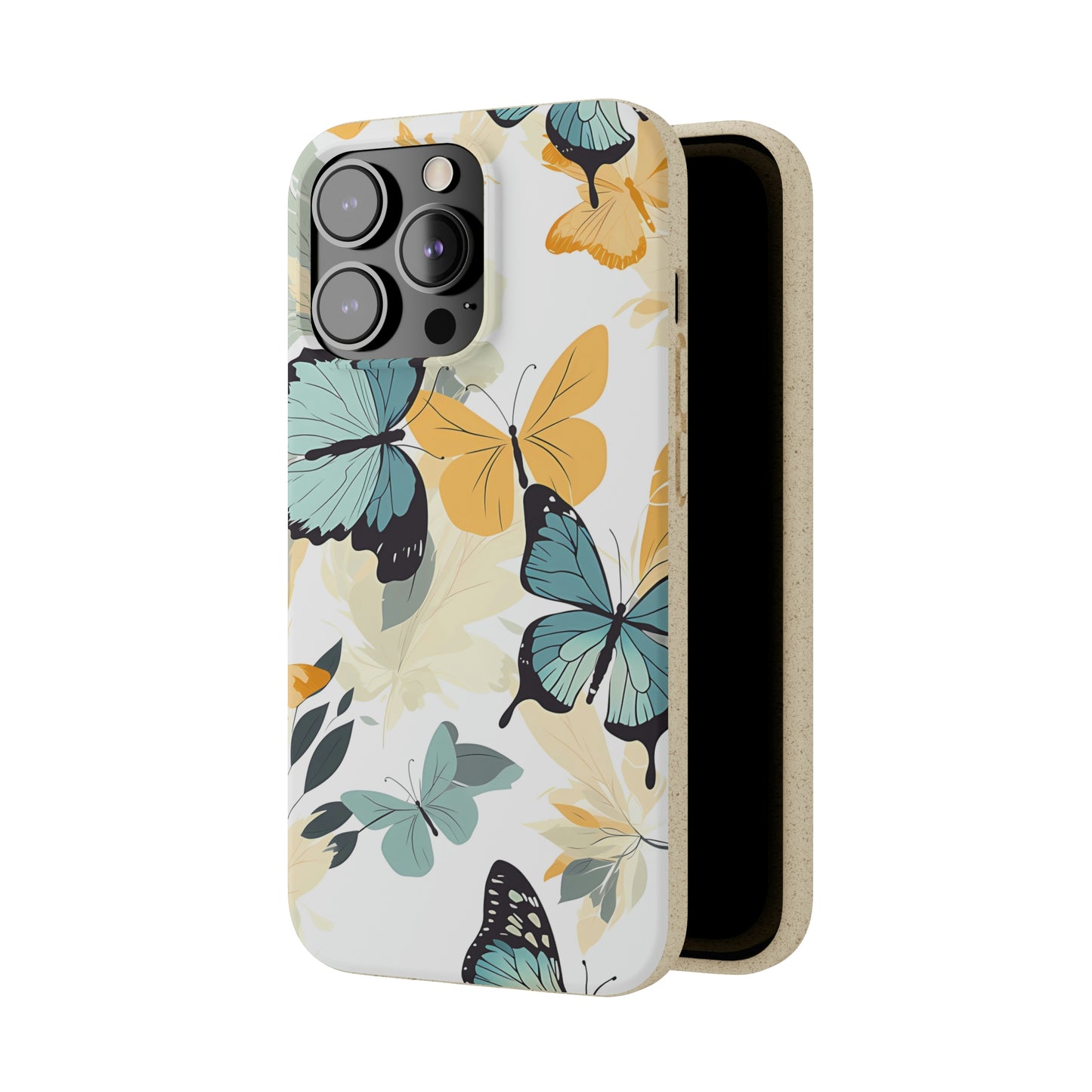 Blue and Yellow Butterflies | Biodegradable iPhone Case