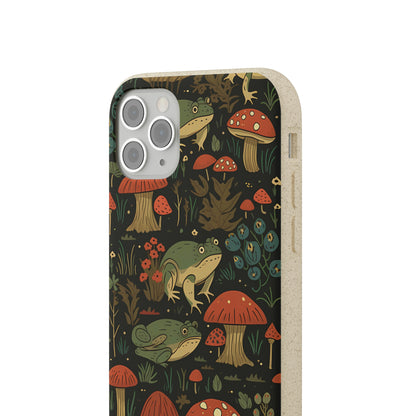 Cottagecore Frogs with Mushrooms | Biodegradable iPhone Case