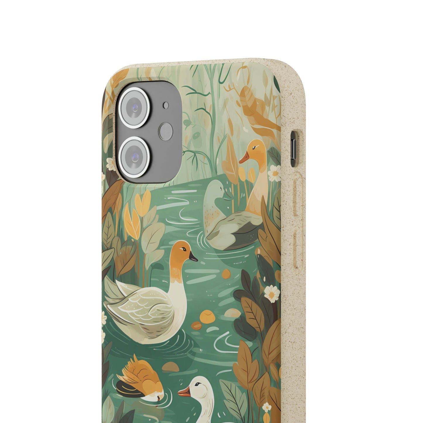 Cottagecore Ducks in a Pond | Biodegradable iPhone Case