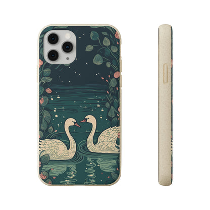 Romantic Swans on a Pond | Biodegradable iPhone Case