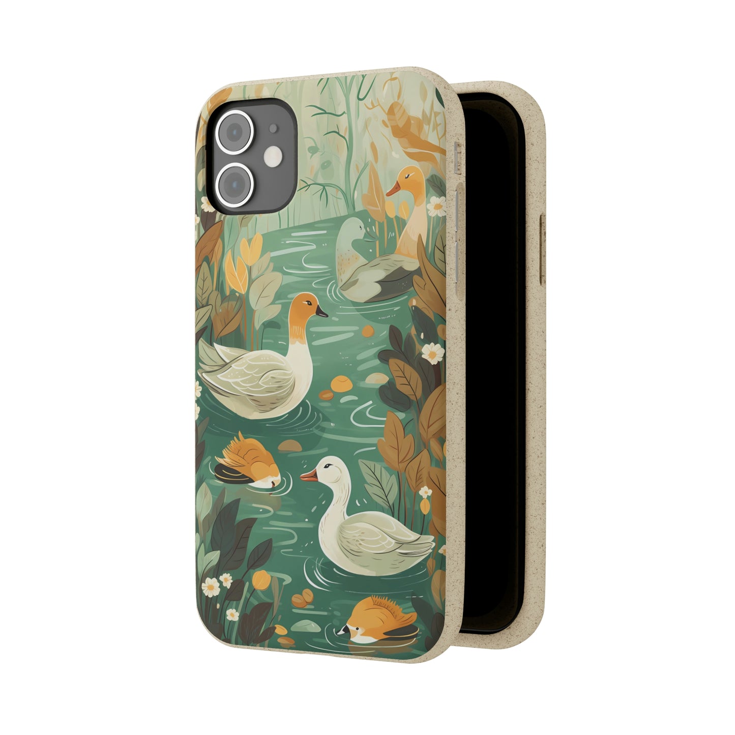 Cottagecore Ducks in a Pond | Biodegradable iPhone Case