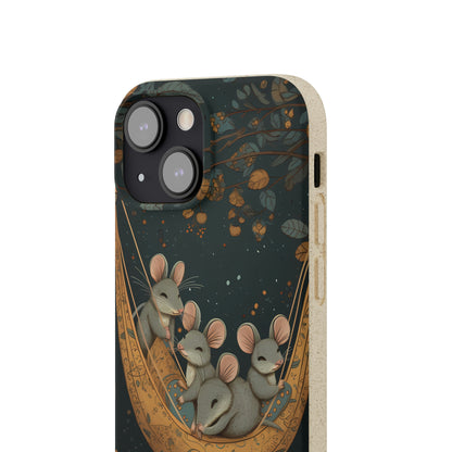 Cottagecore Field Mice in a Hammock | Biodegradable iPhone Case