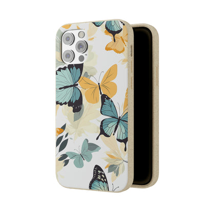 Blue and Yellow Butterflies | Biodegradable iPhone Case