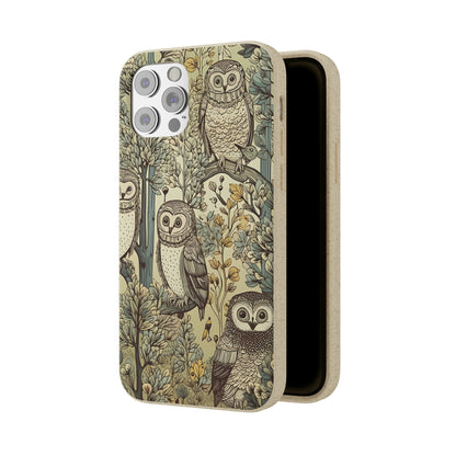 Cottagecore Owls in a Forest | Biodegradable iPhone Case