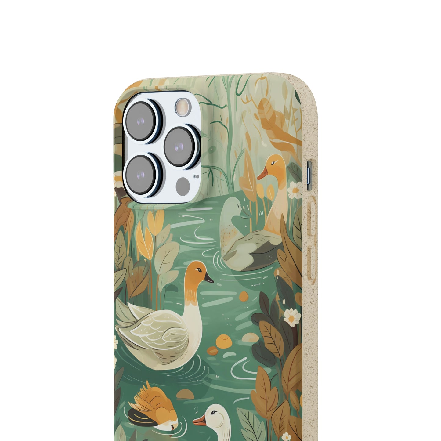 Cottagecore Ducks in a Pond | Biodegradable iPhone Case