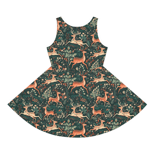 Enchanting Deer | Girls' Sleeveless Sundress