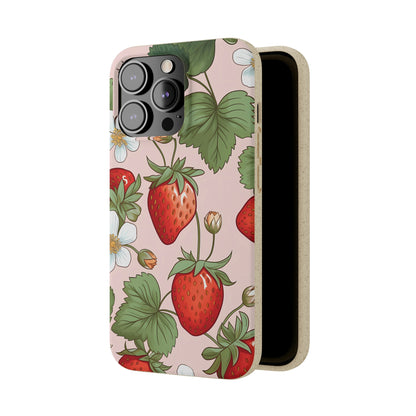 Cottagecore Strawberries | Biodegradable iPhone Case