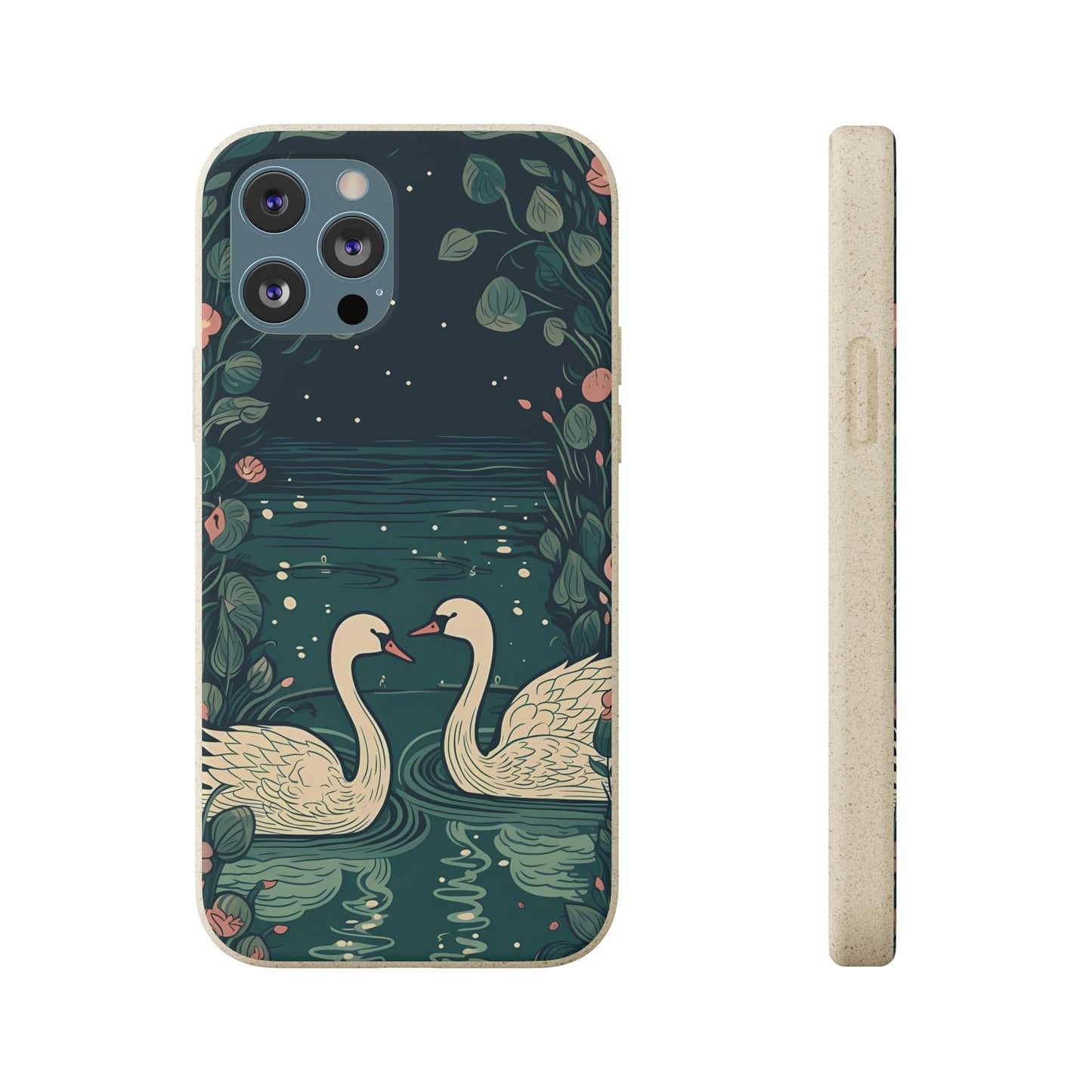 Romantic Swans on a Pond | Biodegradable iPhone Case