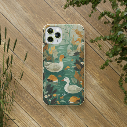 Cottagecore Ducks in a Pond | Biodegradable iPhone Case