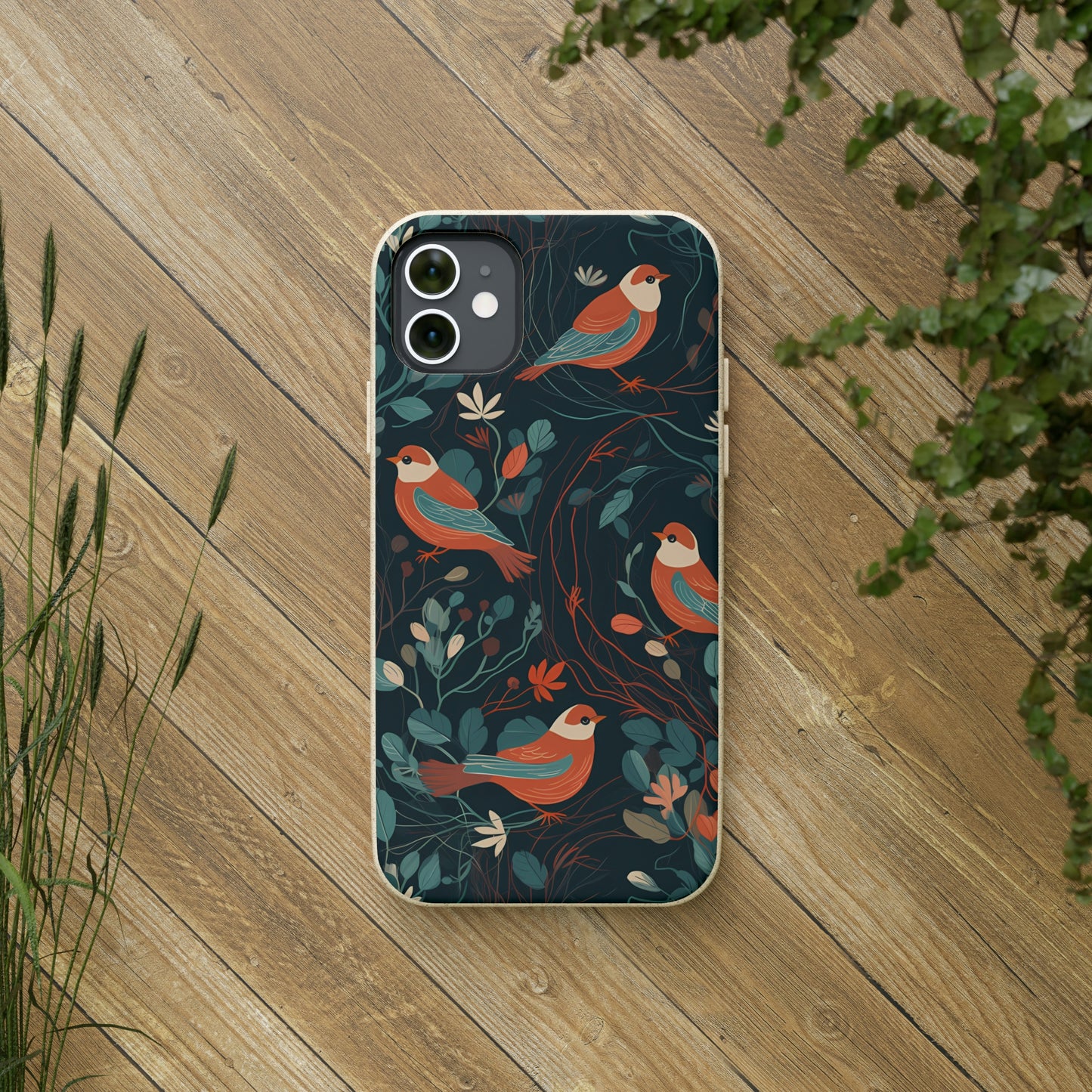 Whimsical Red-Breasted Robins | Biodegradable iPhone Case