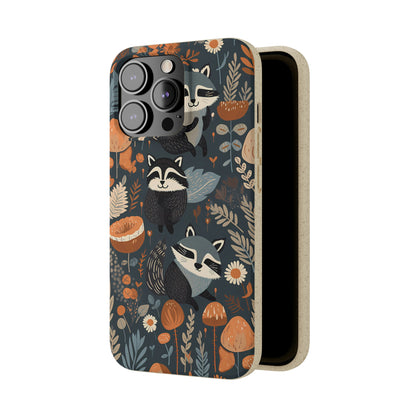 Raccoons and Plants | Biodegradable iPhone Case