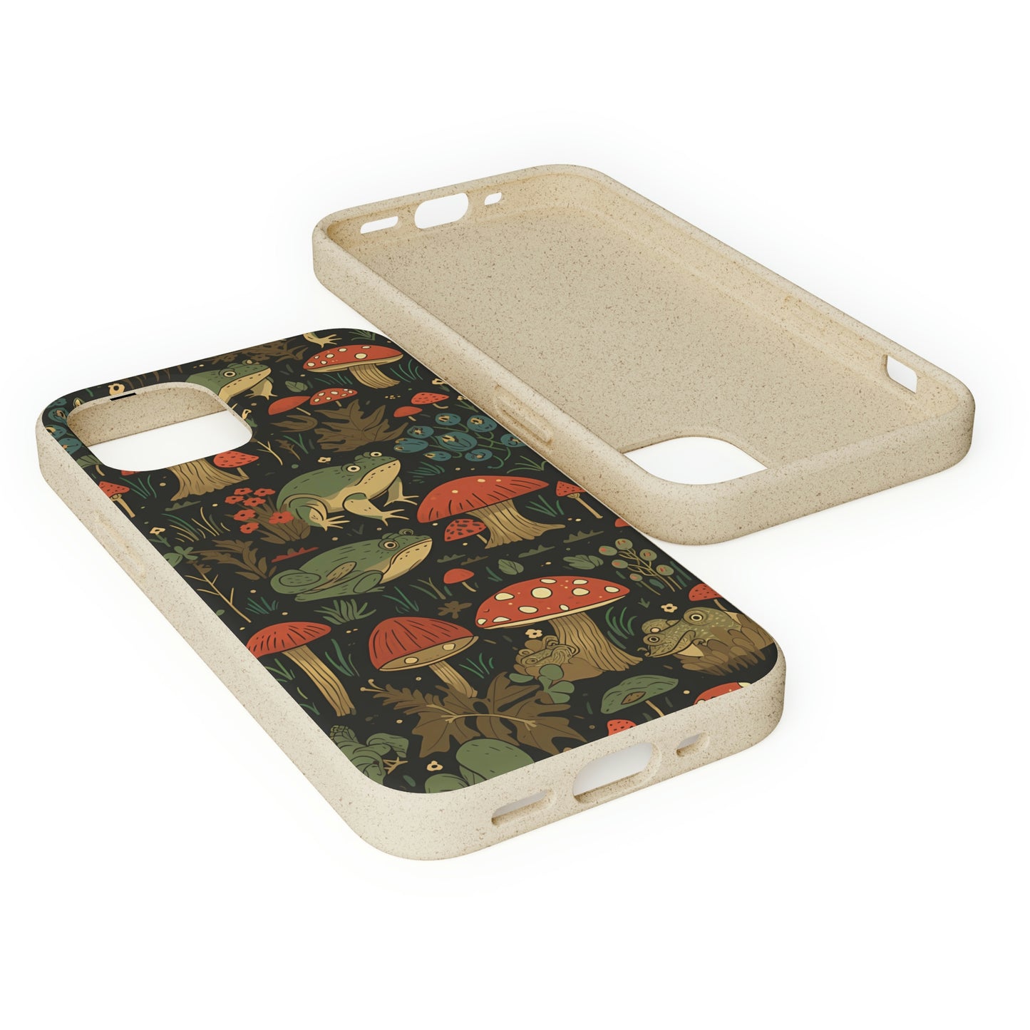 Cottagecore Frogs with Mushrooms | Biodegradable iPhone Case