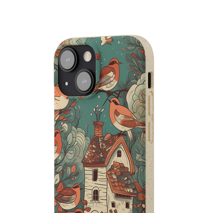 Cottagecore Red-Breasted Robins | Biodegradable iPhone Case