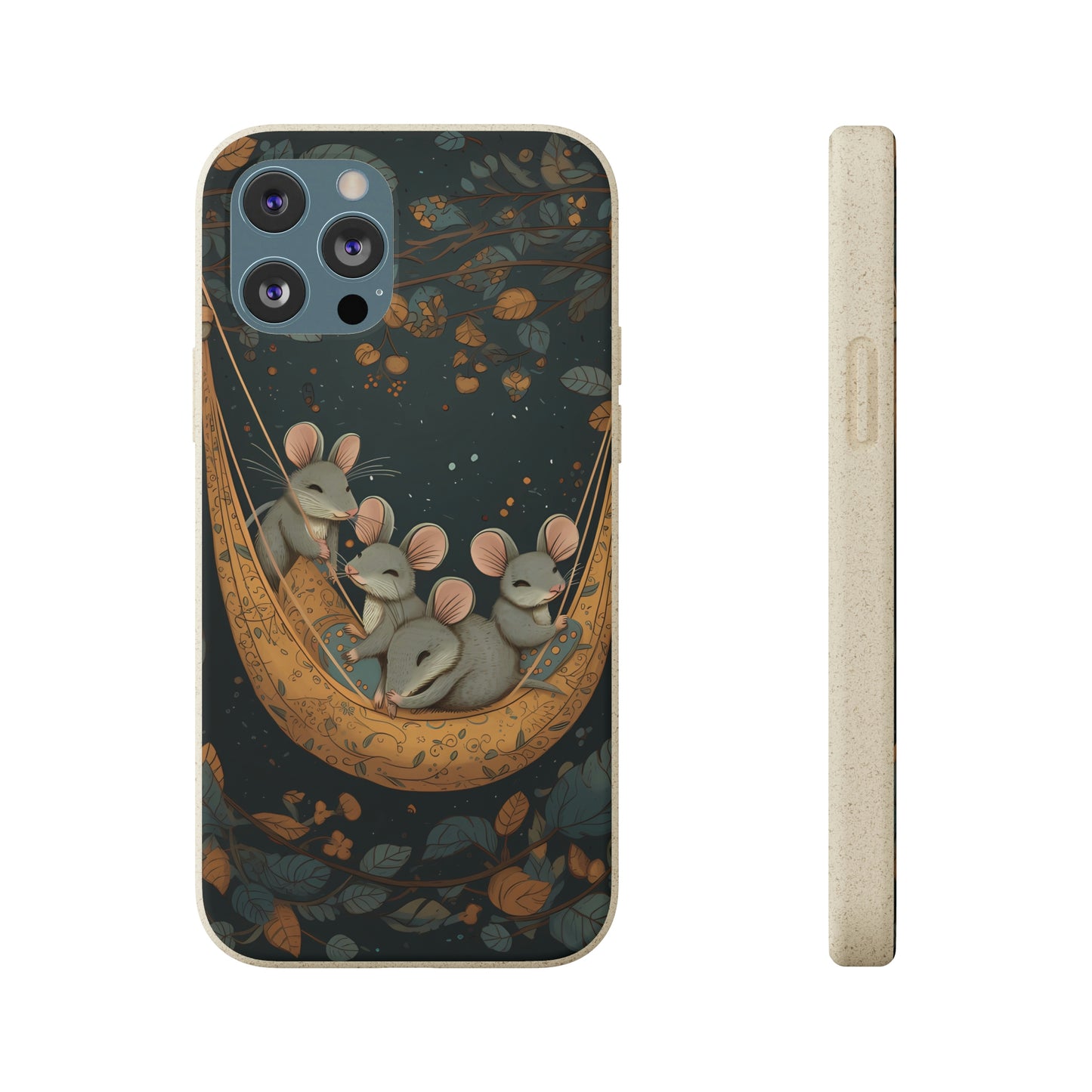 Cottagecore Field Mice in a Hammock | Biodegradable iPhone Case