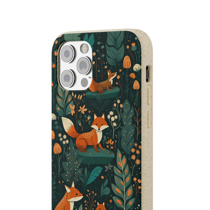 Cottagecore Foxes in a Forest | Biodegradable iPhone Case