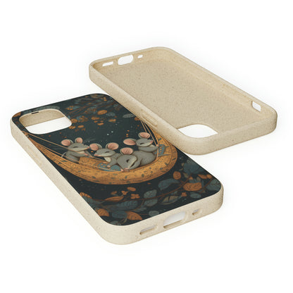 Cottagecore Field Mice in a Hammock | Biodegradable iPhone Case