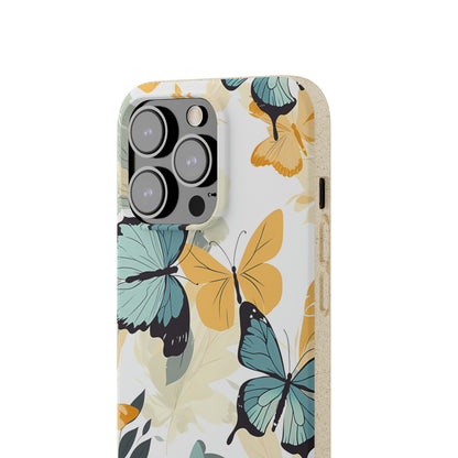 Blue and Yellow Butterflies | Biodegradable iPhone Case