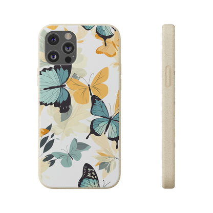 Blue and Yellow Butterflies | Biodegradable iPhone Case